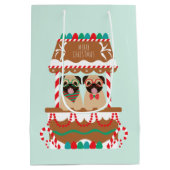 Sac Cadeau Moyen Joyeux Carlins de Noël Chiens de vacances (Dos)