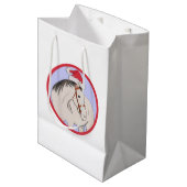 Sac Cadeau Moyen Joyeux Cheval de Noël (Devant Angle)