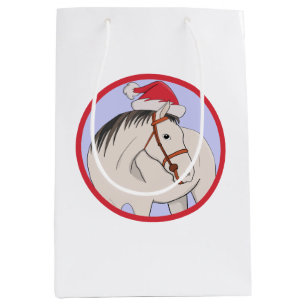 Sac Cadeau Moyen Joyeux Cheval de Noël