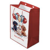 Sac Cadeau Moyen Joyeux Chiens de Dachshund Anniversaire (Dos Angle)