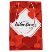 Sac Cadeau Moyen Joyeux Coeurs rouges de Valentine (Devant)