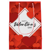 Sac Cadeau Moyen Joyeux Coeurs rouges de Valentine (Dos)