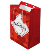 Sac Cadeau Moyen Joyeux Coeurs rouges de Valentine (Dos Angle)