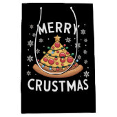 Sac Cadeau Moyen Joyeux Crustmas Pizza Noël Arbre de Noël Cadeaux (Devant)