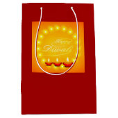 Sac Cadeau Moyen Joyeux Diwali Jaune (Devant)