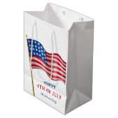 Sac Cadeau Moyen Joyeux drapeau 4 juillet américain (Devant Angle)
