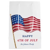 Sac Cadeau Moyen Joyeux drapeau 4 juillet américain (Dos)