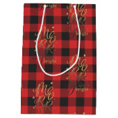 Sac Cadeau Moyen Joyeux et brillant noir rouge bison plaqué rustiqu (Dos)