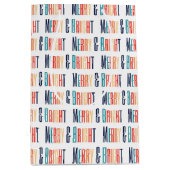 Sac Cadeau Moyen Joyeux et lumineux rétro de Noël esthétique (Devant)