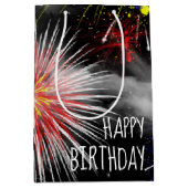 Sac Cadeau Moyen Joyeux Feu D'Anniversaire Dans Les Nuages Moyen Sa (Devant)