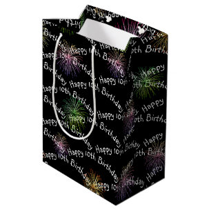 Sac Cadeau Moyen Joyeux feu d'artifice du 10e anniversaire