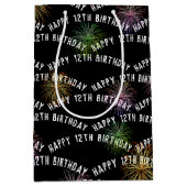 Sac Cadeau Moyen Joyeux feu d'artifice du 12ème anniversaire sur no (Devant)