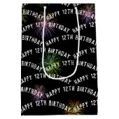 Sac Cadeau Moyen Joyeux feu d'artifice du 12ème anniversaire sur no (Dos)