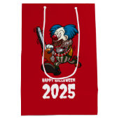 Sac Cadeau Moyen Joyeux Halloween Ajouter L'Année Crazy Clown tronc (Dos)