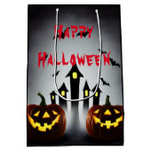 Sac Cadeau Moyen Joyeux Halloween Jack o' Lantern Party (Dos)