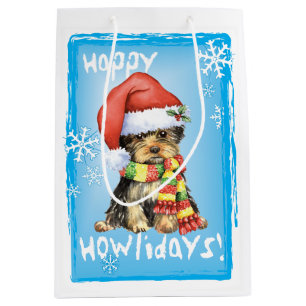 Sac Cadeau Moyen Joyeux Howlidays Yorkie