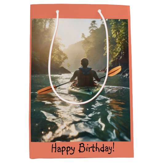 Sac Cadeau Moyen Joyeux Kayak (Devant)