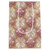 Sac Cadeau Moyen Joyeux Motif de Noël rose or #4 ID1009 (Dos)