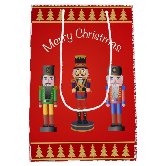 Sac Cadeau Moyen Joyeux Noël avec Nutcracker (Dos)