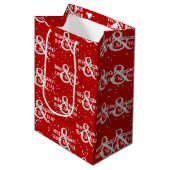 Sac Cadeau Moyen Joyeux Noël Bonne Année Et Snowflakes (Devant Angle)