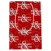 Sac Cadeau Moyen Joyeux Noël Bonne Année Et Snowflakes (Devant)