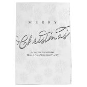 Sac Cadeau Moyen Joyeux Noël Calligraphie Silver Snowflake (Dos)