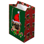 Sac Cadeau Moyen Joyeux Noël Carlin de Père Noël (Devant Angle)