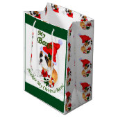 Sac Cadeau Moyen Joyeux Noël de chien de boxe (Devant Angle)