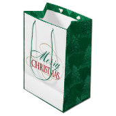 Sac Cadeau Moyen Joyeux Noël Élégant moderne Script de vacances (Devant Angle)