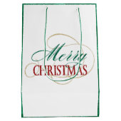 Sac Cadeau Moyen Joyeux Noël Élégant moderne Script de vacances (Dos)
