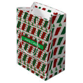 Sac Cadeau Moyen Joyeux Noël Elégant & Personnaliser moderne (Dos Angle)