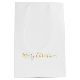 Sac Cadeau Moyen Joyeux Noël en or, ou votre message