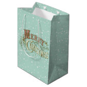 Sac Cadeau Moyen Joyeux Noël Festive Design typographique (Dos Angle)