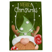 Sac Cadeau Moyen Joyeux Noël Gnome Medium Cadeau (Devant)