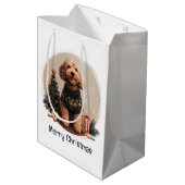 Sac Cadeau Moyen Joyeux Noël Goldendoodle Chiens de chiot (Dos Angle)