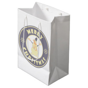 Sac Cadeau Moyen Joyeux Noël heureux bonhomme de neige célèbre styl