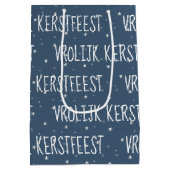 Sac Cadeau Moyen Joyeux Noël hollandais sur les flocons de neige (Dos)