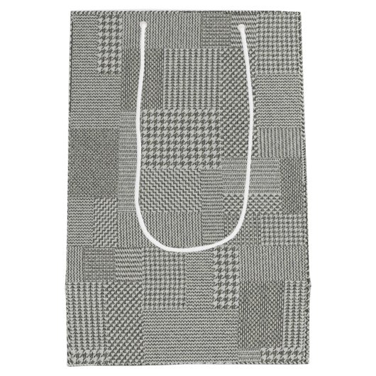 Sac Cadeau Moyen Joyeux Noël Houndstooth Père Noël (Dos)