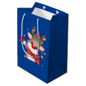 Sac Cadeau Moyen Joyeux Noël mignon Rudolph Le renne du nez rouge (Dos Angle)