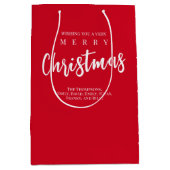 Sac Cadeau Moyen Joyeux Noël mignon Whimsical Red Snowflake (Devant)