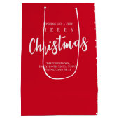 Sac Cadeau Moyen Joyeux Noël mignon Whimsical Red Snowflake (Dos)