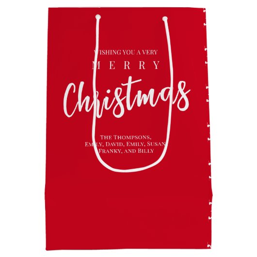 Sac Cadeau Moyen Joyeux Noël mignon Whimsical Red Snowflake (Dos)