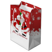 Sac Cadeau Moyen Joyeux Noël Mistletoe Père Noël (Dos Angle)