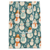 Sac Cadeau Moyen Joyeux Noël | Noël des motoneiges (Dos)