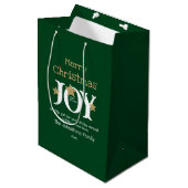 Sac Cadeau Moyen Joyeux Noël Nom du script rustique Green Chic (Devant Angle)