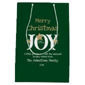 Sac Cadeau Moyen Joyeux Noël Nom du script rustique Green Chic (Dos)