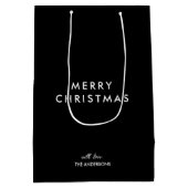 Sac Cadeau Moyen Joyeux Noël Nom personnalisé Noir (Dos)