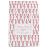 Sac Cadeau Moyen Joyeux Noël Pastel Pink Nutcracker Vacances (Devant)