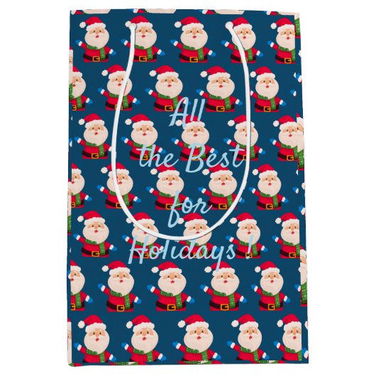 Sac Cadeau Moyen Joyeux Noël Père Noël (Devant)