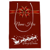 Sac Cadeau Moyen Joyeux Noël personnalisé (Devant)